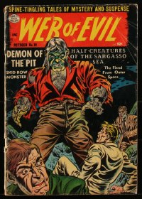1y0467 WEB OF EVIL #19 comic book October 1954 pre-code, art by Charles Nicholas, Louis Ravielli!