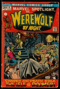 1y0495 WEREWOLF BY NIGHT #4 comic book June 1972 Marvel Spotlight, his last appearance + Buck Cowan!