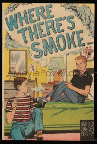 1y0477 WHERE THERE'S SMOKE giveaway comic book 1965 distributed by the American Cancer Society!