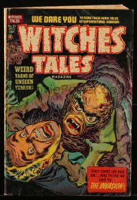 1y0479 WITCHES TALES #21 comic book October 1953 pre-code horror, monster cover art by Lee Elias!