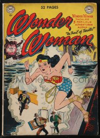 1y0524 WONDER WOMAN #39 comic book January 1950 art by Harry G. Peter, Superboy one-page PSA!