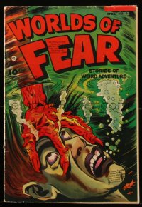 1y0480 WORLDS OF FEAR #9 comic book April 1953 pre-code horror stories by Sheldon Moldoff & more!