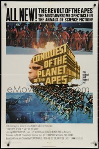 1y0640 CONQUEST OF THE PLANET OF THE APES style B 1sh 1972 Roddy McDowall, the apes are revolting!