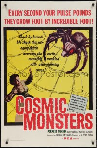 1y0641 COSMIC MONSTERS 1sh 1958 cool art of giant spider with terrified woman in its web!