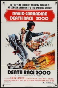 1y0651 DEATH RACE 2000 1sh 1975 hit & run driving is no longer a felony, it's a national sport!