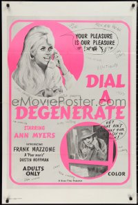 1y0659 DIAL A DEGENERATE 1sh 1970s wild artwork with really unbelievable taglines!