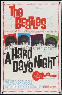 1y0731 HARD DAY'S NIGHT 1sh 1964 The Beatles in their first film, John, Paul, George & Ringo!