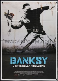 1y0183 BANKSY & THE RISE OF OUTLAW ART Italian 1p 2020 great art of rioter throwing flowers!