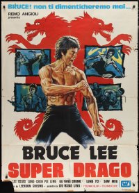 1y0185 BRUCE LEE - SUPER DRAGON Italian 1p 1977 Chin se tai yang, Bruce Li, Dragon Dies Hard!