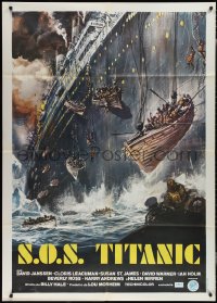 1y0228 S.O.S. TITANIC Italian 1p 1980 best completely different art of the legendary ship sinking!