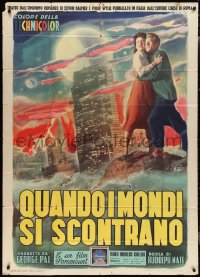 1y0312 WHEN WORLDS COLLIDE Italian 1p 1952 completely different horror art by Fiorenzi, ultra rare!