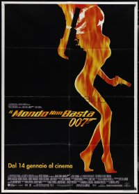 1y0236 WORLD IS NOT ENOUGH advance Italian 1p 1999 James Bond, flaming silhouette of sexy girl!