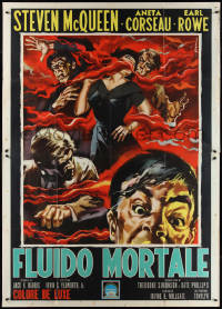 1y0246 BLOB Italian 2p 1959 different art of the indescribable & indestructible monster!