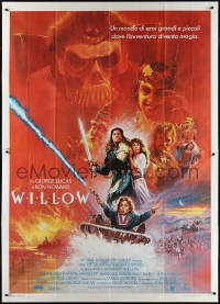 1y0280 WILLOW Italian 2p 1988 George Lucas & Ron Howard directed, different Brian Bysouth art!