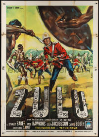 1y0281 ZULU style B Italian 2p 1964 Stanley Baker & Michael Caine classic, different art by Colizzi!