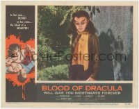 1y1041 BLOOD OF DRACULA LC #2 1957 best close portrait of female vampire Sandra Harrison!