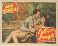 1y1045 CALL OF THE JUNGLE LC 1944 best c/u of sexy exotic Ann Corio in sarong with James Bush, rare!