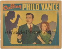 1y1046 CALLING PHILO VANCE LC 1940 James Stephenson & Margot Stevenson with murderer's shadow!