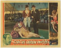 1y1052 CIRCUS QUEEN MURDER LC 1933 Adolphe Menjou standing over mortally wounded trapeze lady, rare!