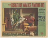 1y1057 CREATURE WALKS AMONG US LC #5 1956 monster crashes through glass door to get at guy!