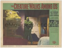 1y1056 CREATURE WALKS AMONG US LC #7 1956 full-length image of the monster busting through doorway!