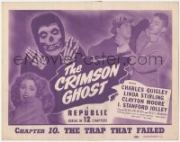 1y0950 CRIMSON GHOST chapter 10 TC 1946 great image of the spooky title character, Trap That Failed!