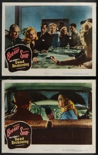 1y1298 DEAD RECKONING 2 LCs R1955 Humphrey Bogart and Lizabeth Scott, roulette casino gambling!