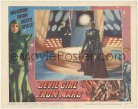 1y1063 DEVIL GIRL FROM MARS LC #2 1955 great image of alien Patricia Laffan on board spaceship!