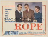 1y1186 ROPE LC #8 1948 John Dall & Joan Chandler watch Stewart w/ murder weapon, Hitchcock classic!