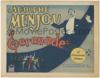 1y0999 SERENADE TC 1927 composer Adolphe Menjou, Kathryn Carver, Lina Basquette, ultra rare!