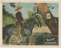 1y1194 SILVER VALLEY LC 1927 Tom Mix on Tony the Wonder Horse reading sheriff wanted sign, rare!