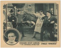 1y1196 SINGLE HANDED LC 1923 Hoot Gibson threatens to throw table at sheriff & others, ultra rare!