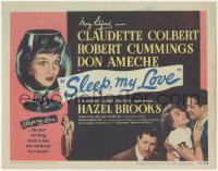 1y1000 SLEEP MY LOVE TC 1947 Claudette Colbert, Robert Cummings, Don Ameche, sexy Hazel Brooks!