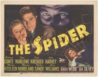 1y1002 SPIDER TC 1945 cool close up of Richard Conte & Faye Marlow holding each other in web!