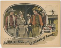 1y1202 STREAK OF LUCK LC 1925 Jay Wilsey as Buffalo Bill Jr. smiles at two men shaking hands!