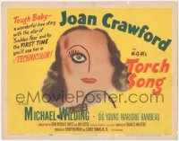 1y1006 TORCH SONG TC 1953 unusual art of tough baby Joan Crawford, a wonderful love story!
