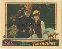 1y1220 TWO OUTLAWS LC 1928 Jack Perrin, Kathleen Collins, cool border art of Rex the Wonder Horse!
