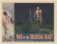 1y1224 WAR OF THE COLOSSAL BEAST LC #7 1958 great close up of the monster grabbing power lines!