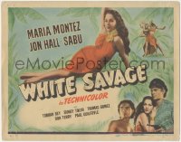 1y1013 WHITE SAVAGE TC 1943 sexiest full-length of Maria Montez in sarong, Jon Hall, Sabu!