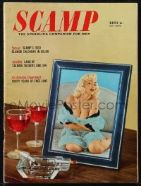 1y1474 SCAMP magazine March 1959 sexy glamor calendar in color, 40 Years of Free Love!