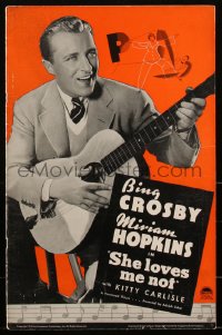 1y0149 SHE LOVES ME NOT pressbook 1934 Bing Crosby, Miriam Hopkins, Kitty Carlisle, very rare!