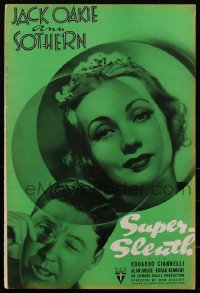 1y0157 SUPER-SLEUTH pressbook 1937 detective Jack Oakie w/magnifying glass & sexy Ann Sothern, rare!
