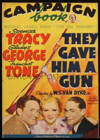 1y0160 THEY GAVE HIM A GUN pressbook 1937 Gladys George between Spencer Tracy & Franchot Tone, rare!