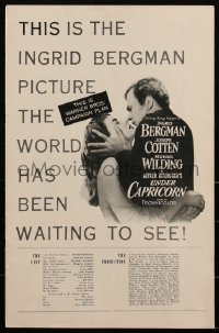 1y0172 UNDER CAPRICORN pressbook 1949 Ingrid Bergman & Joseph Cotten, Alfred Hitchcock, very rare!