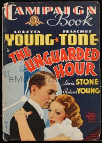 1y0173 UNGUARDED HOUR pressbook 1936 beautiful Loretta Young & prosecutor Franchot Tone, ultra rare!