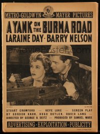 1y0179 YANK ON THE BURMA ROAD pressbook 1942 Laraine Day & Barry Nelson in World War II, ultra rare!