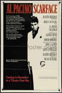 1y0858 SCARFACE advance 1sh 1983 Al Pacino as Tony Montana, De Palma, Stone, rare!