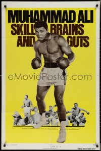 1y0869 SKILL BRAINS & GUTS 1sh 1975 best image of Muhammad Ali in boxing trunks & gloves raised!