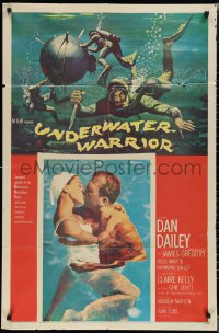1y0917 UNDERWATER WARRIOR 1sh 1958 Kunstler art of underwater demolition team scuba diver Dan Dailey