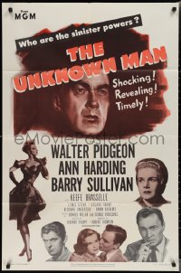 1y0918 UNKNOWN MAN 1sh 1951 Walter Pigeon, Ann Harding, who are the sinister powers?